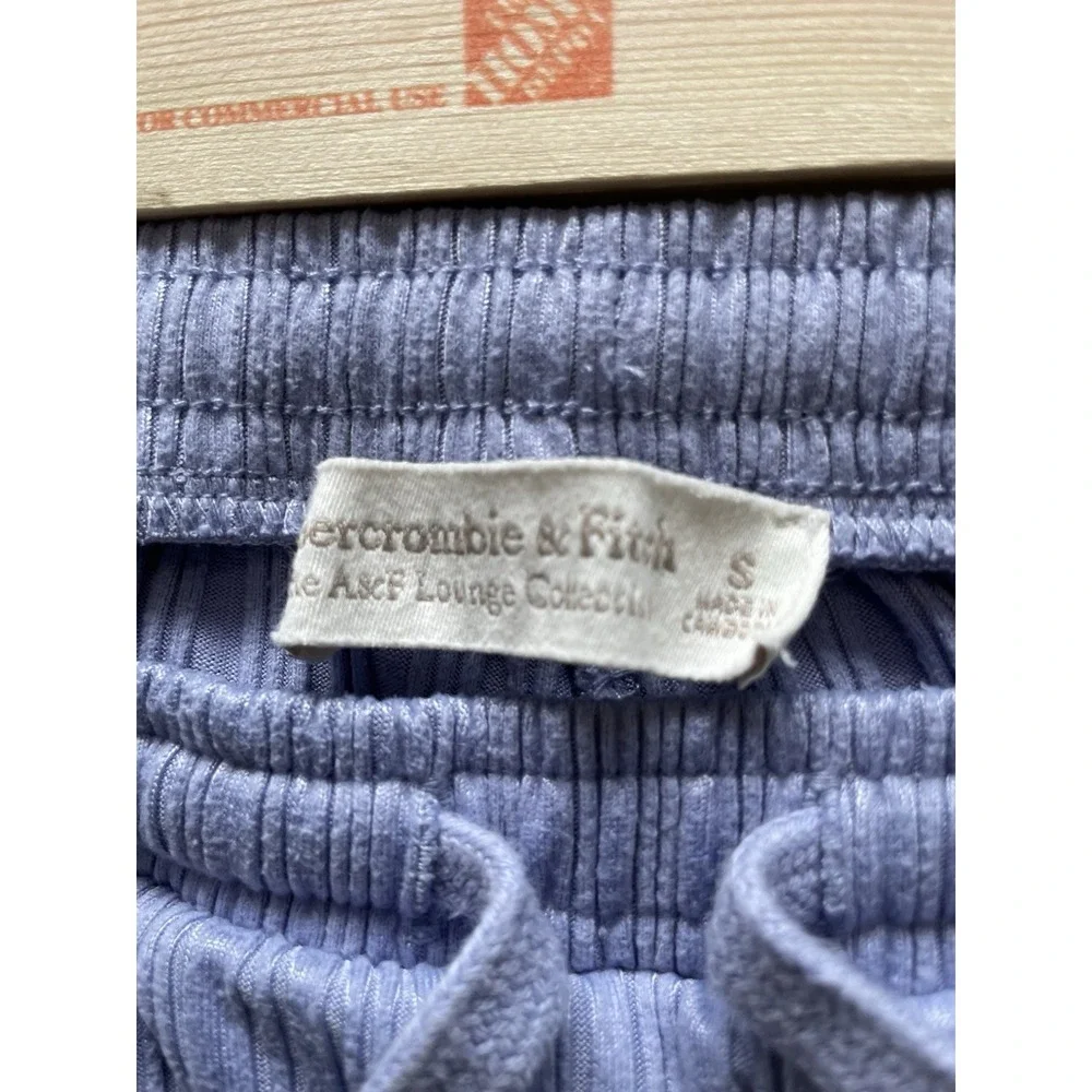 Abercrombie & Fitch Women's Lounge Pants Sm Lavender Ribbed Wide Leg Drawstring